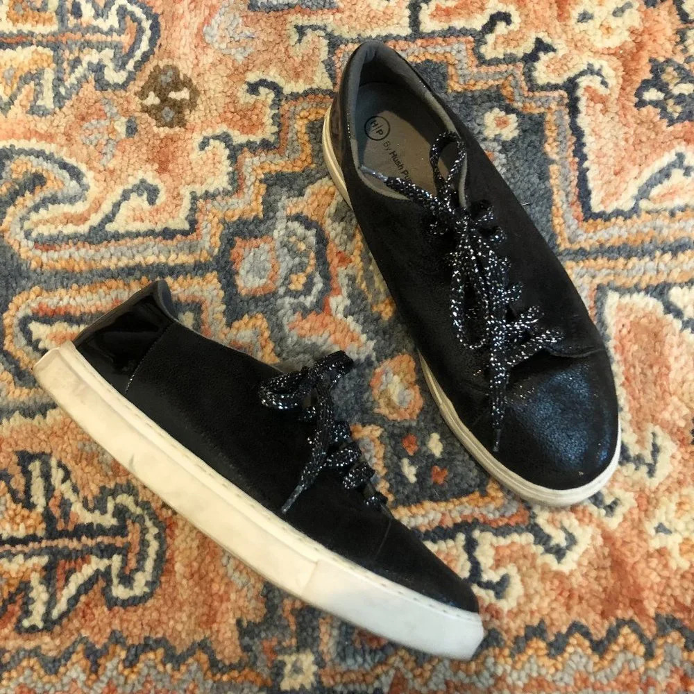 🍁HP by Hush Puppies Black Glittery Sneakers 9.5